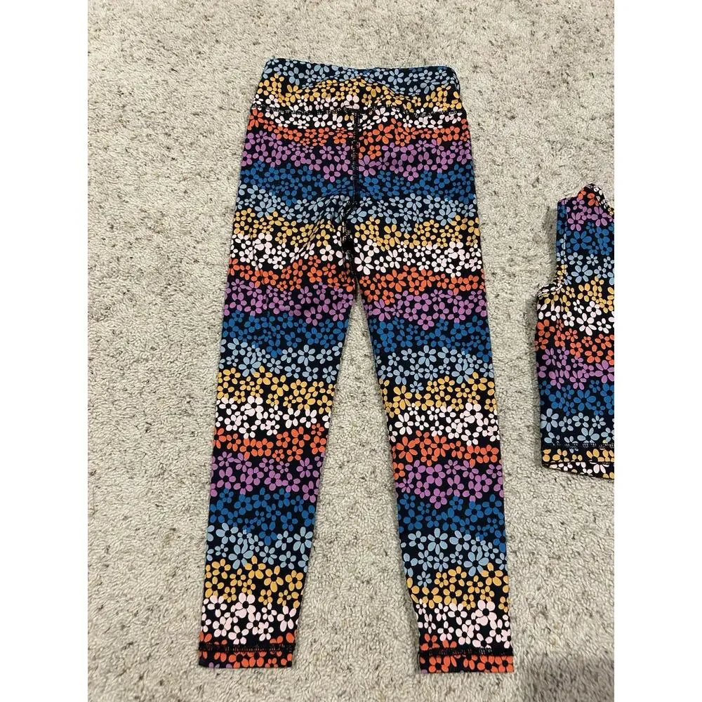 Hanna Andersson 110 / US 5 Active SET MadeToStretch Tank Top/Leggings Floral F26